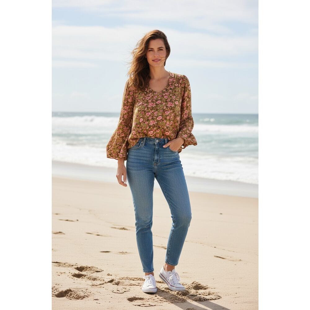 Jessica Simpson Boho Cottagecore Blouse Women Large Whimsical Indie Femme
